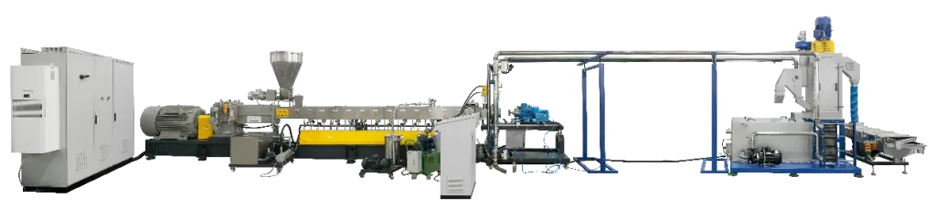 GTE-75DTwin screw extruder with underwater pelletizing system
